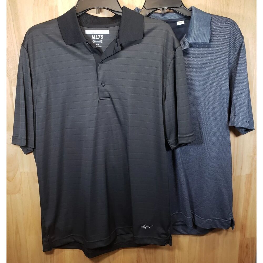 Lot of‎ 2 Men's Polo Shirts Cutter & Buck CB DryTec Luxe & Greg Norman ML75 Sz M